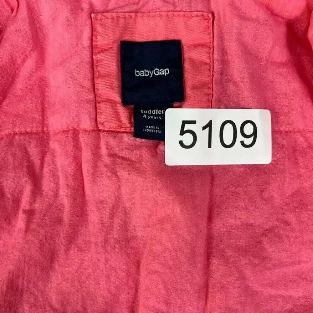 Baby Gap Trench Coat Baby Girls Toddler 4T Pink Chino Lined